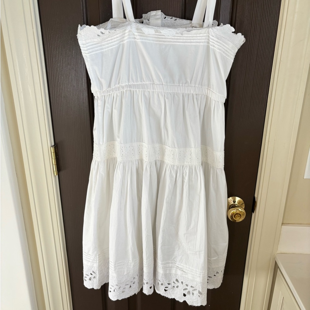 Hunter Bell- Elegant White Lace Trim Dress - Picture 7 of 8